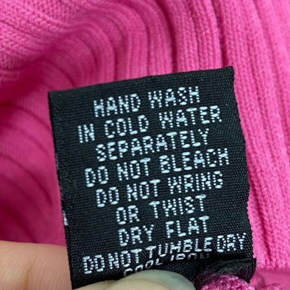 Vintage y2k Pink Ribbed Crochet Long Sleeve Top - Picture 7 of 7